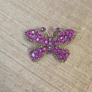 Crystal Butterfly Brooch Austrian?